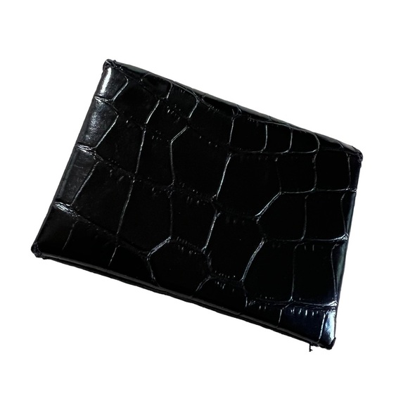 Nwt Tory Burch Parker Luxury Leather Cardholder Black Logo Wallet - Picture 2 of 9